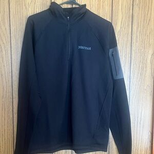 Marmot Men's Black stretch fleece 1/2 zip shirt jacket pullover